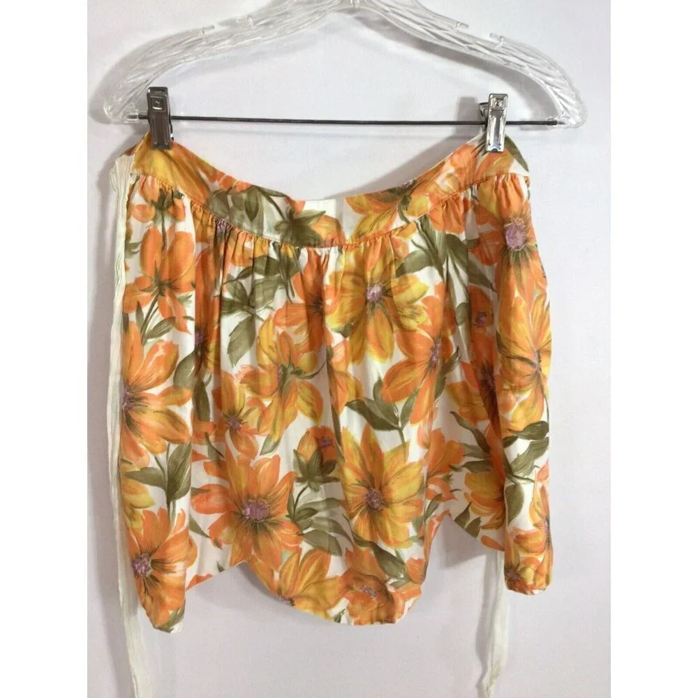 Vintage Mid Century Floral Apron Lot of 2